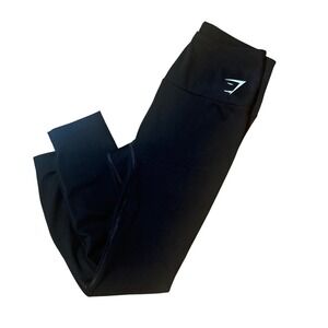 Gymshark Black Workout Leggings‎ Crop Athletic Gym Fitness Activewear XS